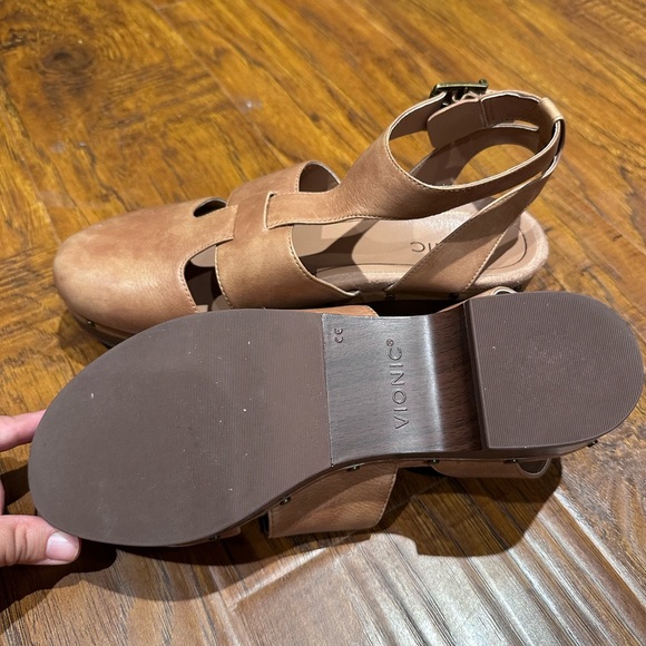 Vionic Shoes Womens size 9 | Platform Mule Mules Sandal Leather and Wood Cute - Picture 4 of 5